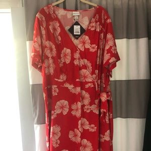 Ava and Viv Plus Red Floral Dress 2X
